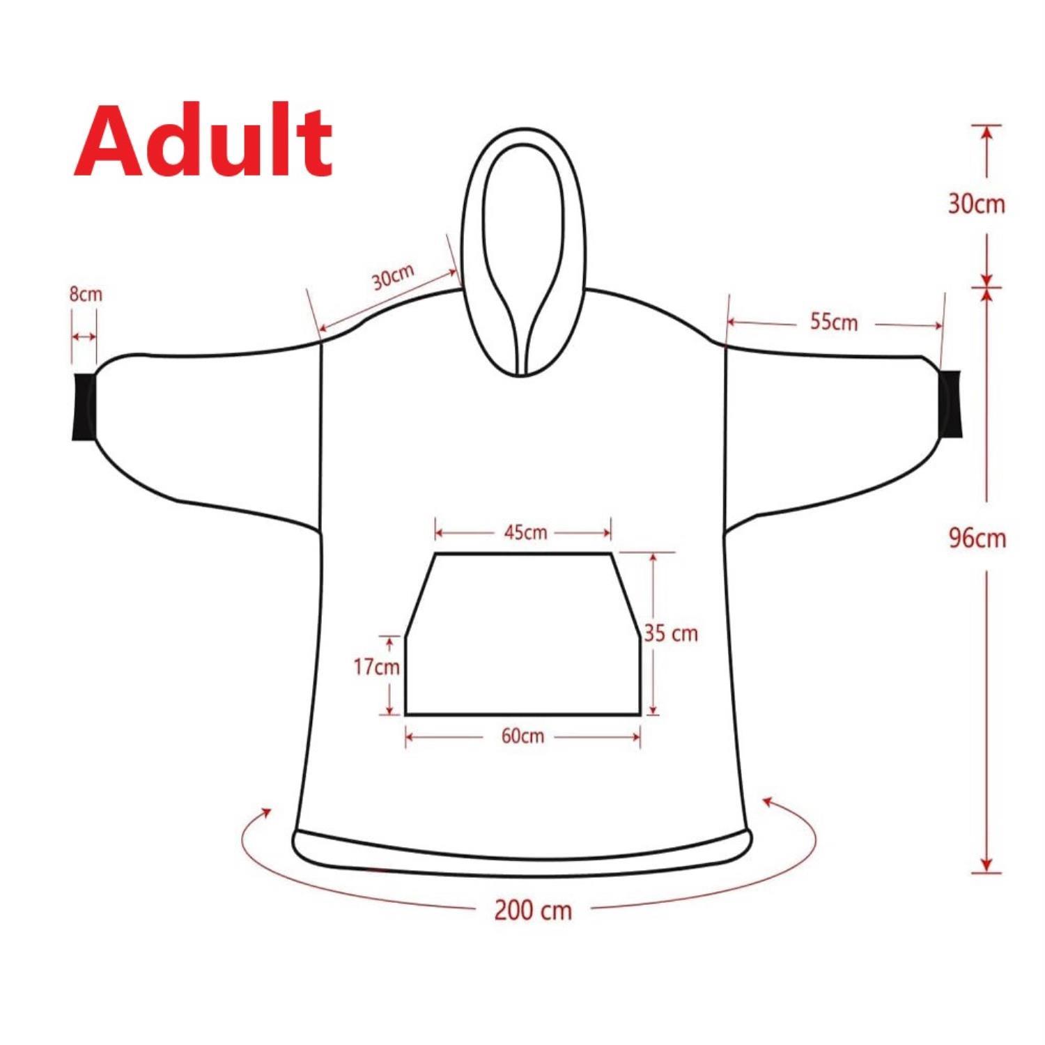 snug hoodie adult size chart - JoJo's Bizarre Adventure UK Shop