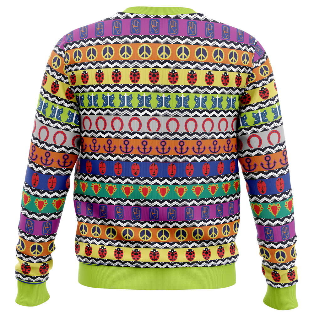 All Symbols Pattern Jojo’s Bizarre Adventure Christmas Sweater - Image 2