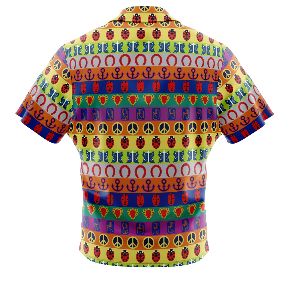 All Symbols Pattern Jojo’s Bizarre Adventure Button Up Hawaiian Shirt - Image 2