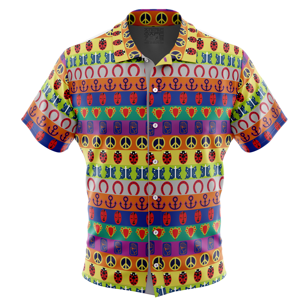 All Symbols Pattern Jojo’s Bizarre Adventure Button Up Hawaiian Shirt