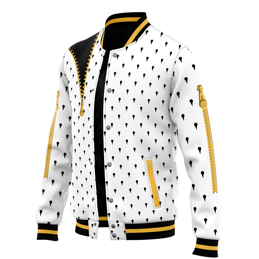 Bruno Bucciarati Pattern Jojo’s Bizarre Adventure Varsity Jacket - Image 3
