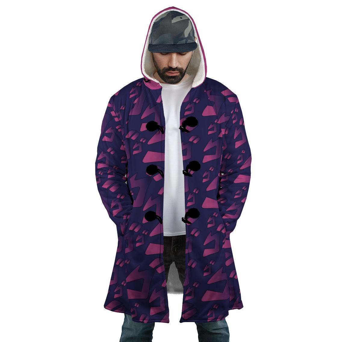 Menacing Aura Jojo’s Bizarre Adventures Dream Cloak Coat - Image 4