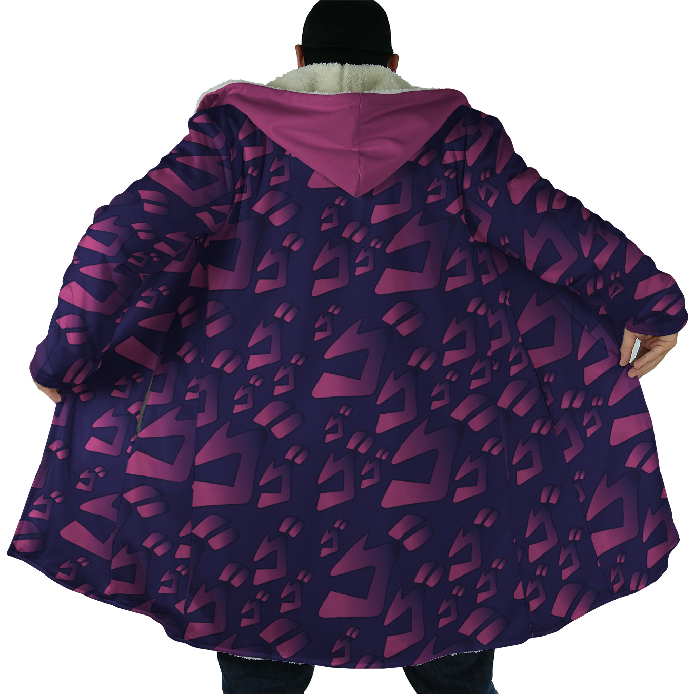 Menacing Aura Jojo’s Bizarre Adventures Dream Cloak Coat - Image 3