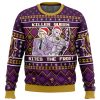 Killer Queen Bites The Frost Jojos Bizzare Adventure Ugly Christmas Sweater FRONT mockup - JoJo's Bizarre Adventure UK Shop