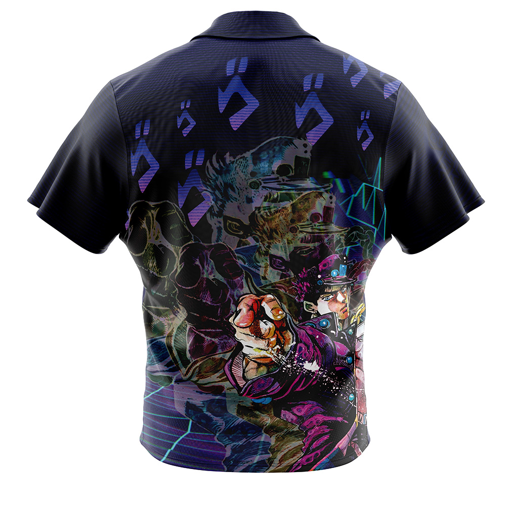 Kujo Jotaro Jojo’s Bizarre Adventure Button Up Hawaiian Shirt - Image 2