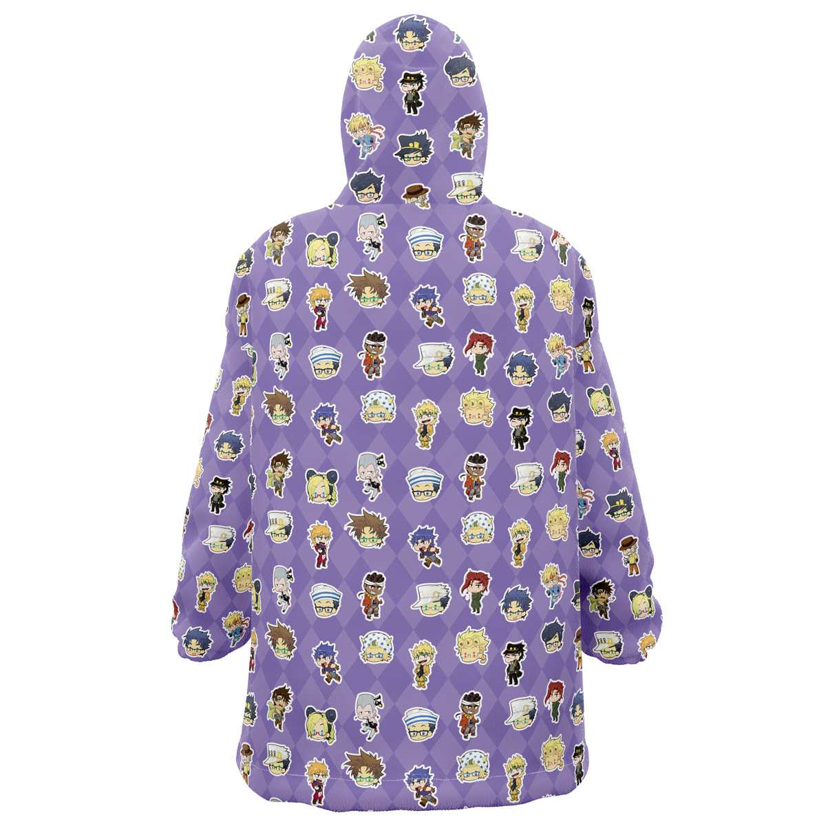 Chibi Jojo’s Bizarre Adventure Pattern Snug Oversized Blanket Hoodie - Image 3