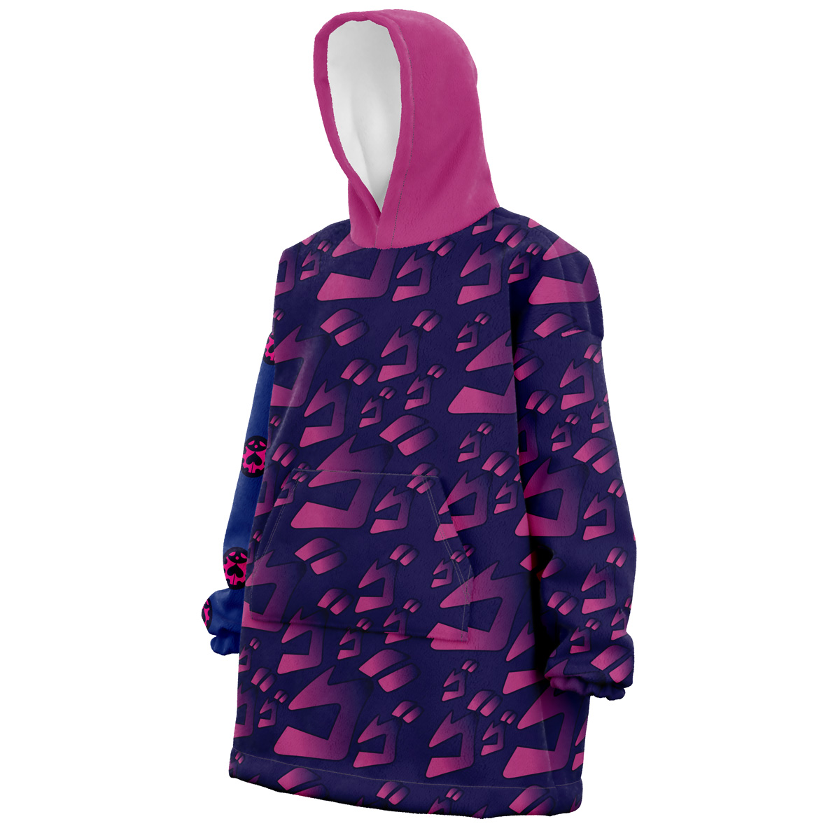 Menacing Aura Jojo’s Bizarre Adventure Snug Oversized Blanket Hoodie - Image 2