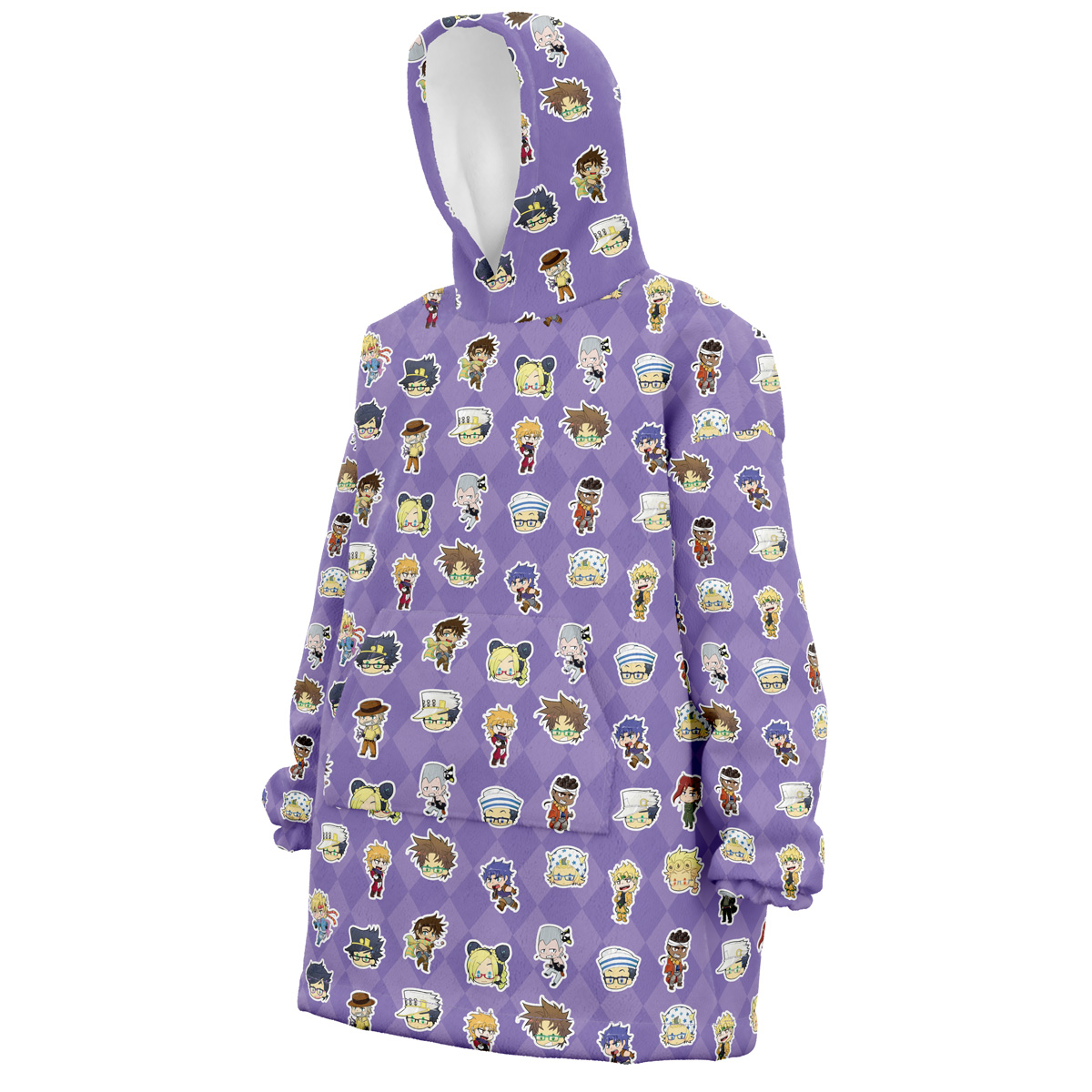 Chibi Jojo’s Bizarre Adventure Pattern Snug Oversized Blanket Hoodie - Image 2