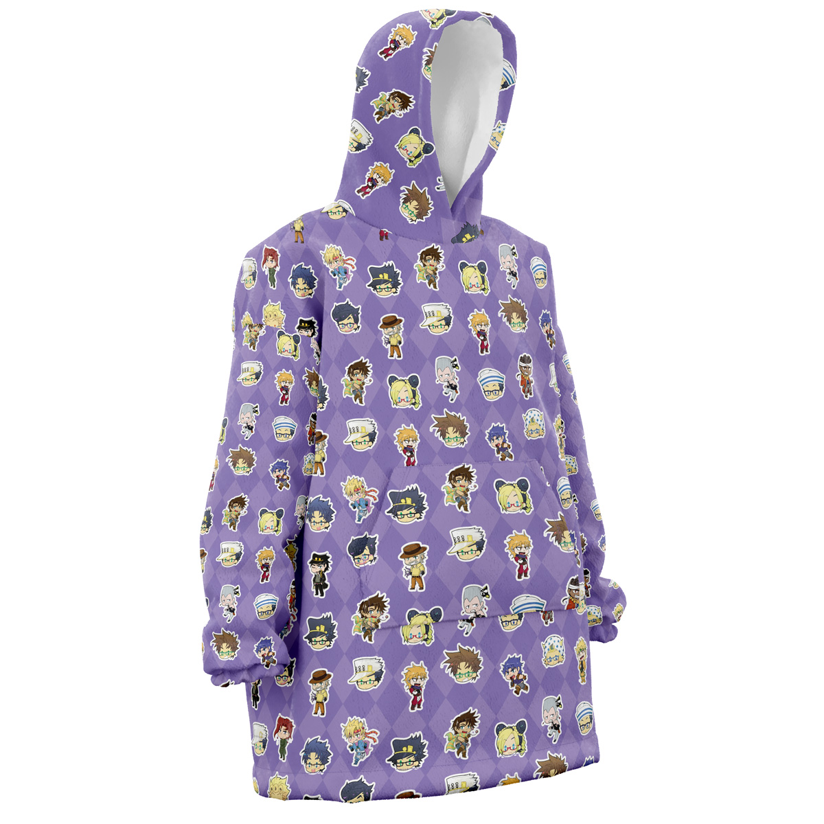 Chibi Jojo’s Bizarre Adventure Pattern Snug Oversized Blanket Hoodie
