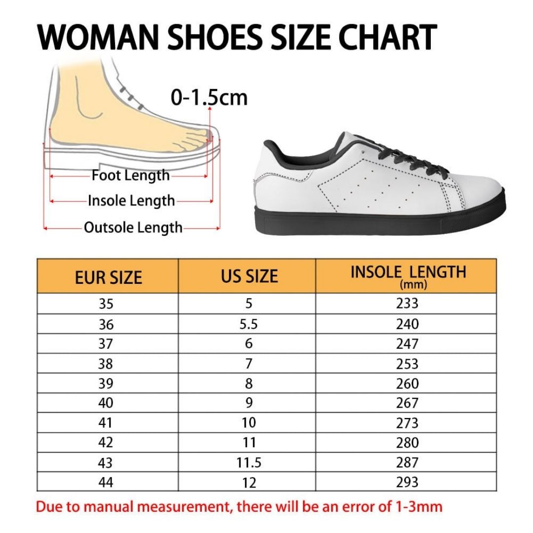 Skate Woman Shoes Size Chart - JoJo's Bizarre Adventure UK Shop