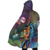 Trippy Jolyne Cujoh Stone Ocean JBA AOP Hooded Cloak Coat SIDE Mockup - JoJo's Bizarre Adventure UK Shop