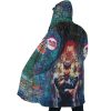 Trippy Josuke Shining Diamond JBA AOP Hooded Cloak Coat SIDE Mockup - JoJo's Bizarre Adventure UK Shop