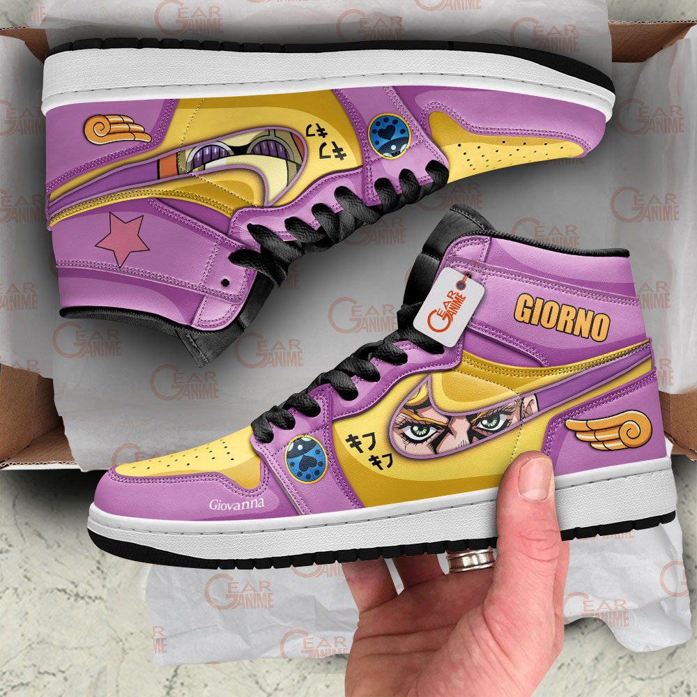 New Giorno Giovanna JJBA High Top J1 Sneakers - Image 2