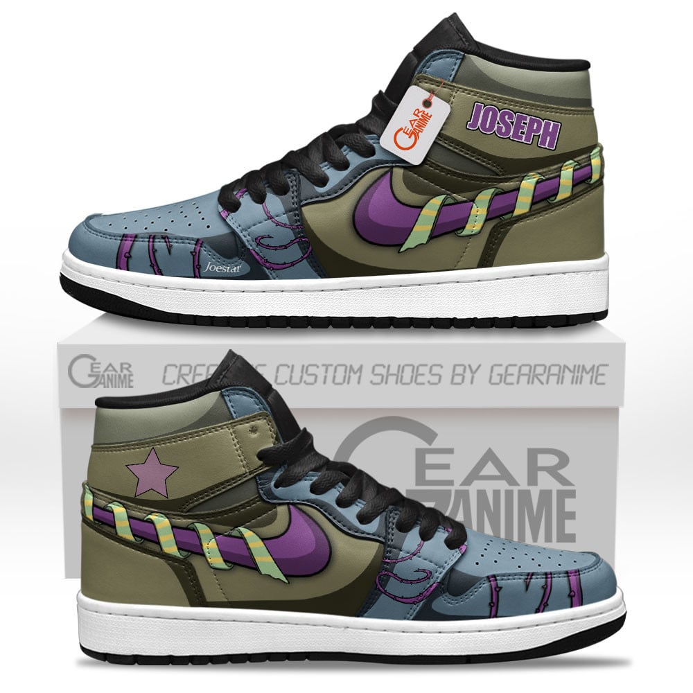 Joseph Joestar JJBA High Top J1 Sneakers Ripple Edition