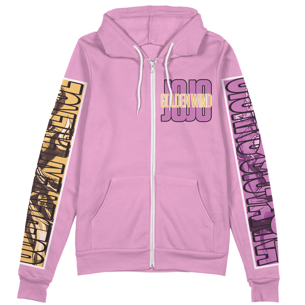 Giorno Giovanna Jojo’s Bizarre Adventure Streetwear Zip Hoodie Jacket - Image 2