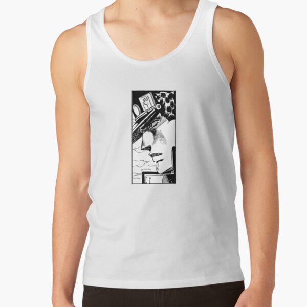 Jotaro Kujo Manga Panel Black White Tank Top - Image 2