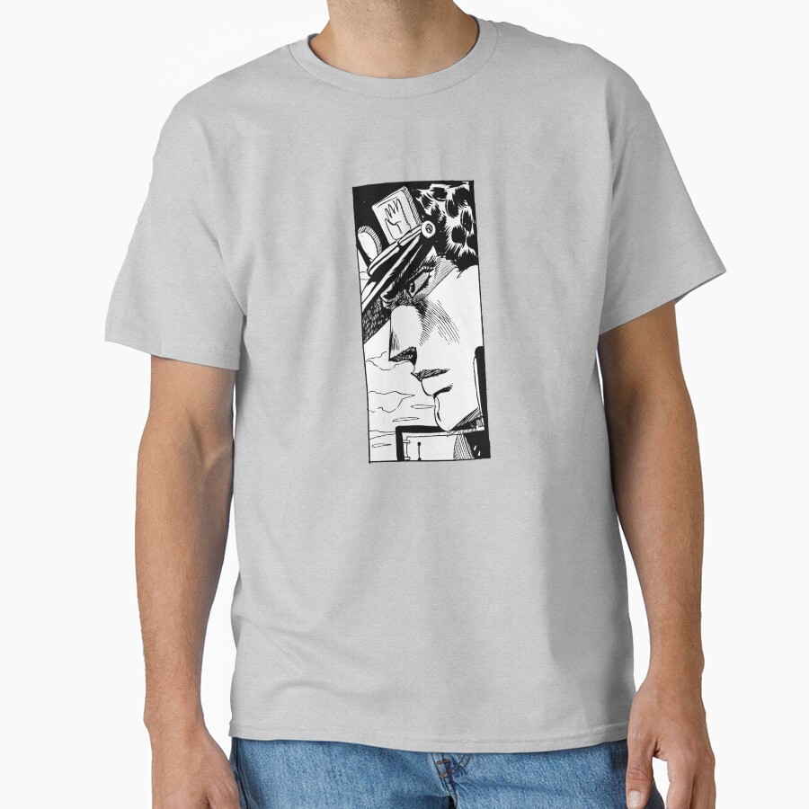 Jotaro Kujo Manga Panel Black White T-shirt - Image 4