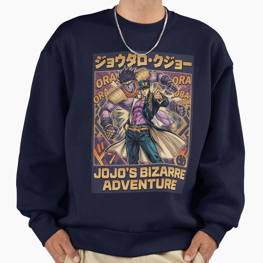 Menacing Stand User Purple Spirit Anime Aesthetic Art Sweatshirt - Image 5