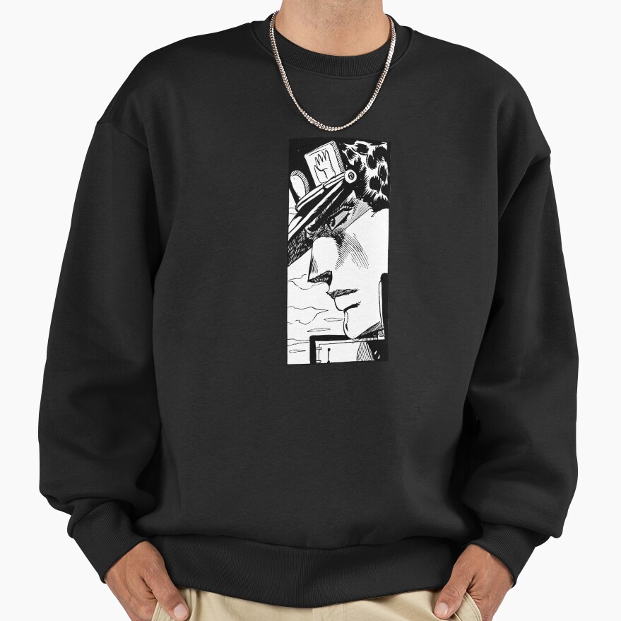 Jotaro Kujo Manga Panel Black White Sweatshirt - Image 3