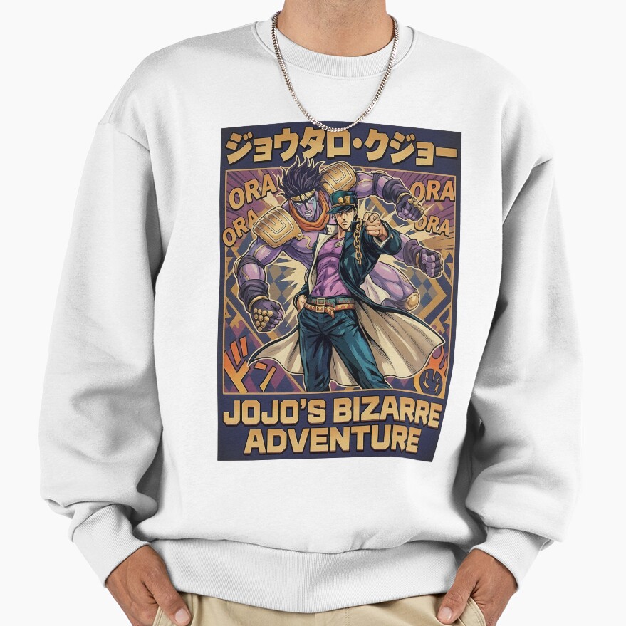 Menacing Stand User Purple Spirit Anime Aesthetic Art Sweatshirt - Image 2