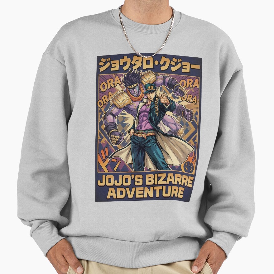 Menacing Stand User Purple Spirit Anime Aesthetic Art Sweatshirt - Image 4