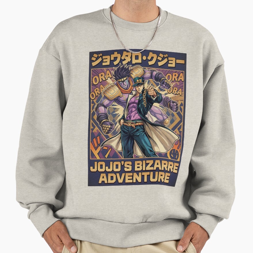 Menacing Stand User Purple Spirit Anime Aesthetic Art Sweatshirt - Image 3