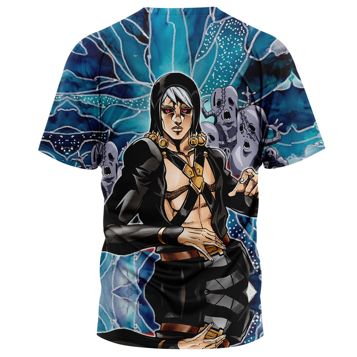 Trippy Risotto Nero Metallic Jojo’s Bizarre Adventure T-Shirt - Image 2