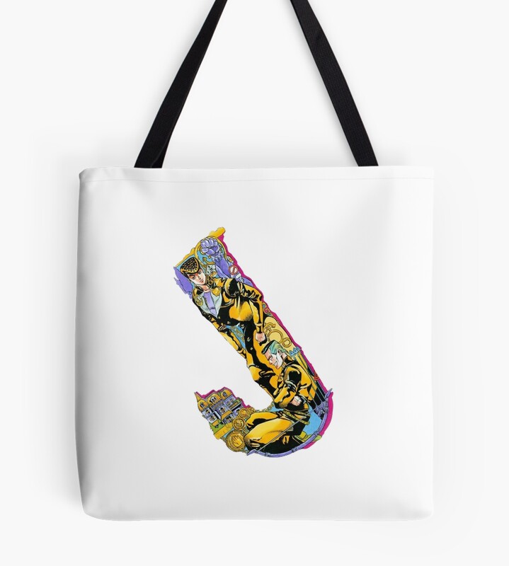 Letter J Covered In Golden And Colorful Effects Tote Bag