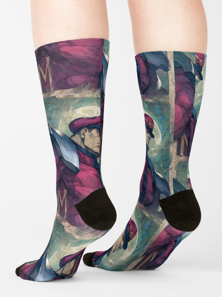 Classic Villain M Bison Street Fighter Socks - Image 2