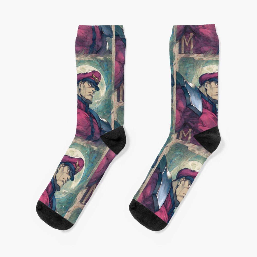 Classic Villain M Bison Street Fighter Socks