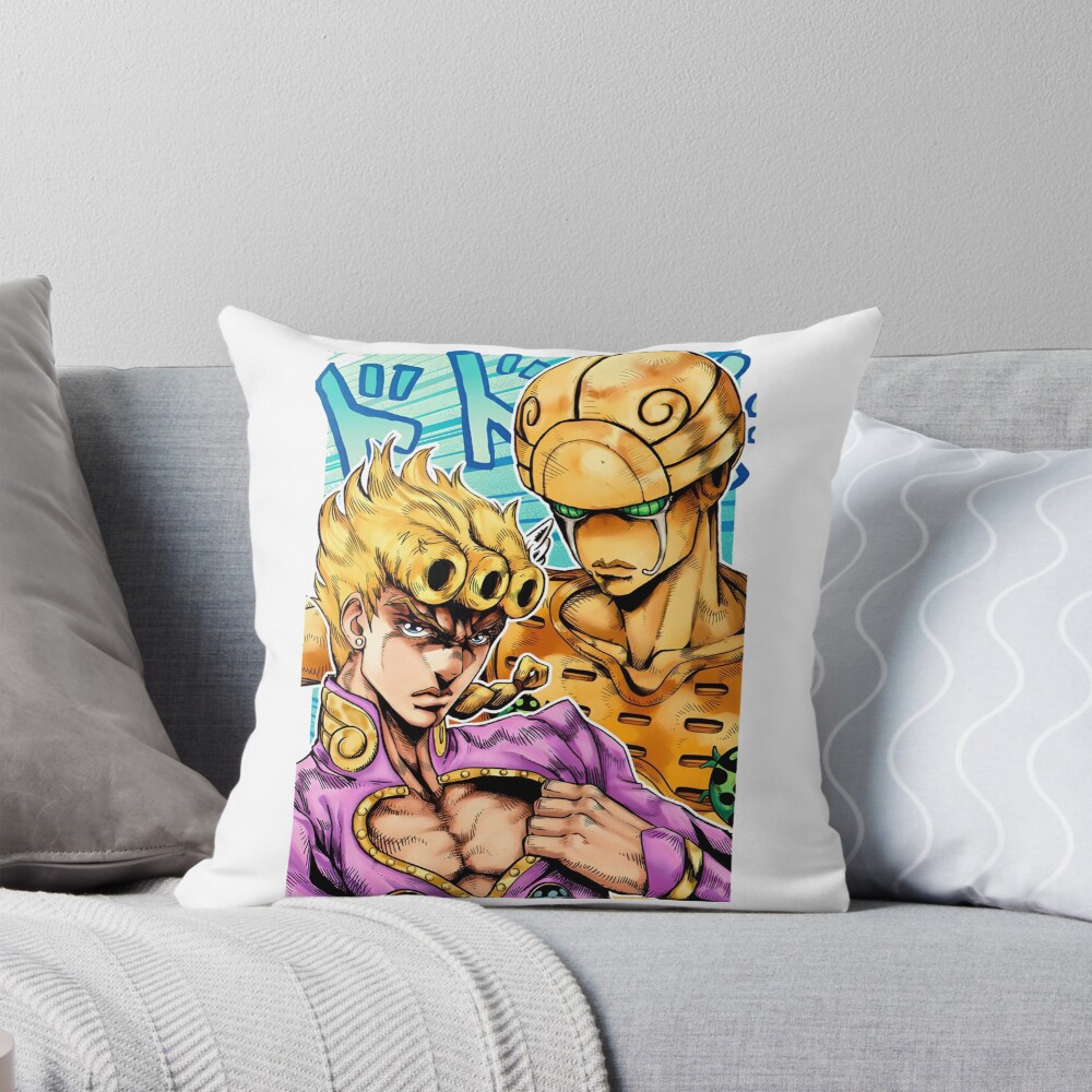 Giojo With His Stand Throw Pillow
